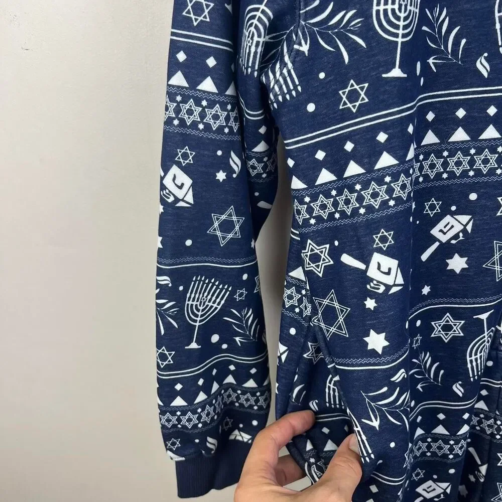 Fabletics Hanukkah Onesie with White Holiday-Themed Pattern  Size S